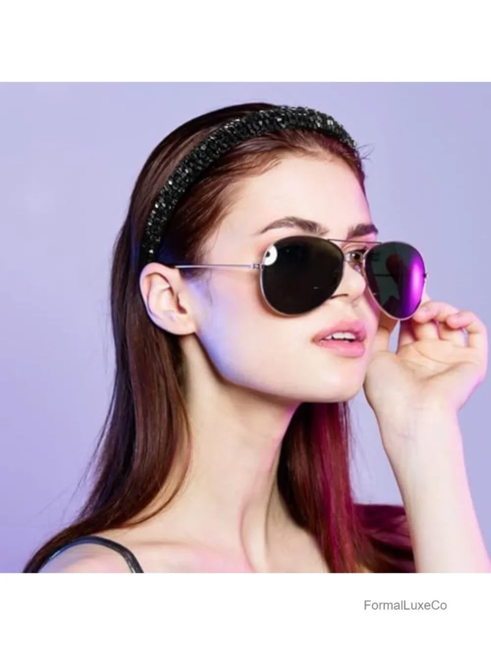 4 Row Crystal Rhinestone Headband - Non-Slip Beaded Hair Hoop for Women